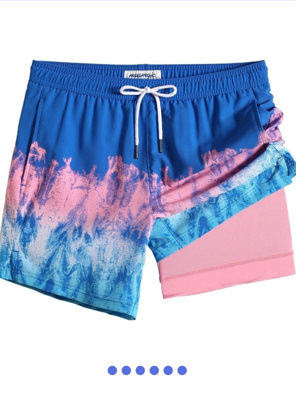 Maamgic XL Like New Men's Blue & Pink Gradient Swim Trunks